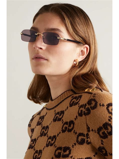 gucci rectangular-frame sunglasses|gucci women's rectangular sunglasses.